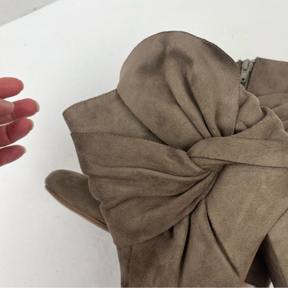 Not Rated tan suede ankle boots with tie side detailing-woman’s 7.5 - Picture 8 of 16